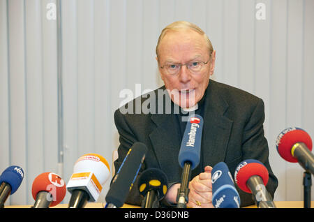 Archbishop of Hamburg Werner Thissen talks about the resignation of Pope Benedict XVI during a press conference in Hamburg, Germany, 11 February 2013. Thissen reacted to the announced resignation with respect and gratitude. Photo: GEORG WENDT Stock Photo