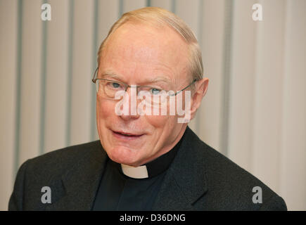 Archbishop of Hamburg Werner Thissen talks about the resignation of Pope Benedict XVI during a press conference in Hamburg, Germany, 11 February 2013. Thissen reacted to the announced resignation with respect and gratitude. Photo: GEORG WENDT Stock Photo