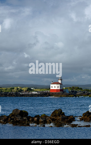 OR00977-00...OREGON - The Coquille River Lighthouse in Bullards Beach State Park on the Pacific Coast at Bandon. Stock Photo