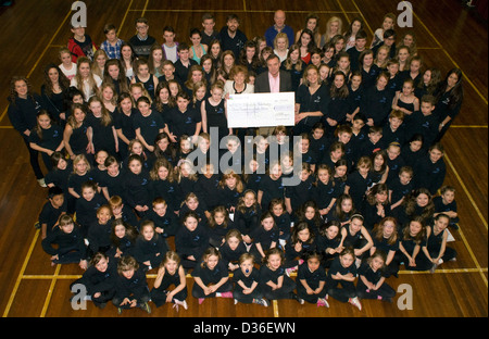 Group of young dancers who through their public performances have raised thousands of pounds for a cancer charity Stock Photo