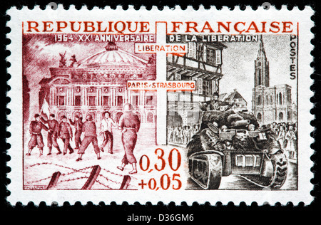 French postage stamp (1964) : 20th anniversary of the Liberation by ...