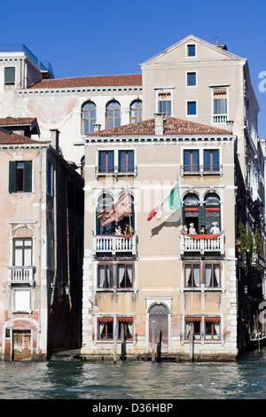 View along the Grand Canal of Sinking City Venice Italy Stock Photo