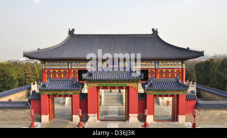 Gate to Imperial Hall of Heaven in the Temple of Heaven Compound - Beijing, China Stock Photo