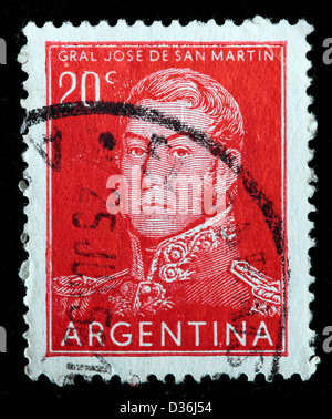 General Jose de San Martin, postage stamp, Argentina, 1954 Stock Photo