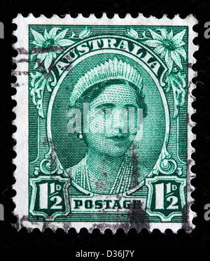 Queen Elizabeth, postage stamp, Australia, 1942 Stock Photo