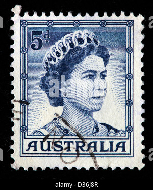 Queen Elizabeth II, postage stamp, Australia, 1958 Stock Photo