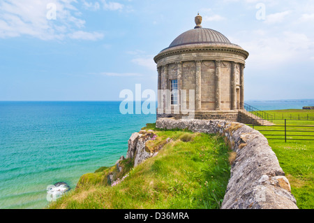 The Mussenden temple perched on a cliff edge is part of the Downhill estate County Londonderry Northern Ireland GB UK EU Europe Stock Photo