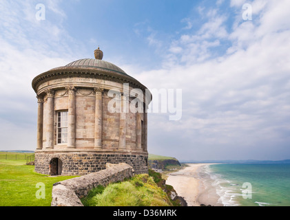 The Mussenden temple perched on a cliff edge is part of the Downhill estate County Londonderry Northern Ireland GB UK EU Europe Stock Photo