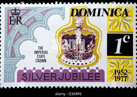 The imperial state crown, postage stamp, Dominica, 1977 Stock Photo