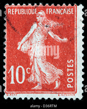 Sower, postage stamp, France, 1906 Stock Photo