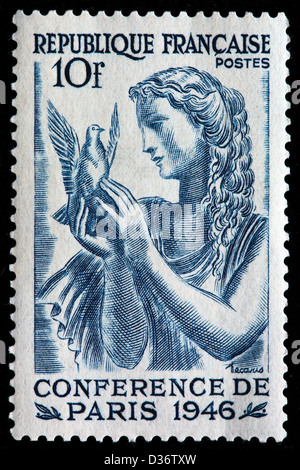 Reaching for Peace, postage stamp, France, 1946 Stock Photo