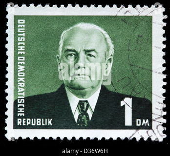 President Wilhelm Pieck, postage stamp, Germany, 1953 Stock Photo