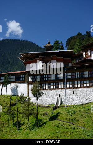 Cheri Goemba (monastery),or Chagri dorjidhen,high up in the himalayan mountains not far from Thimpu,36MPX,HI-RES Stock Photo