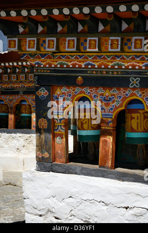 Cheri Goemba,or Chagri dorjidhen,high up in the himalayan mountains. prayer wheels in courtyard,36MPX,HI-RES Stock Photo