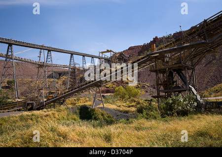 Conveyor system, Rio Tinto's Argyle Diamond mine, south of Kununnura, East Kimberley region, Western Australia Stock Photo