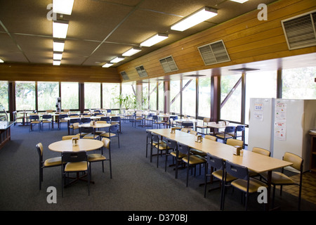 Cafeteria seating, residential village, Rio Tinto's Argyle Diamond Mine, south of Kununnura, East Kimberley region, W. Australia Stock Photo