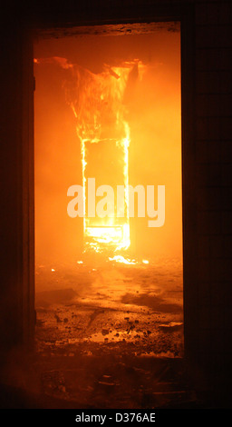 Fire in Building Stock Photo