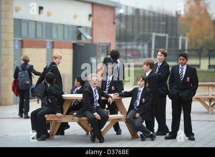 A group of boys at Pates Grammar School in Cheltenham, Gloucestershire UK