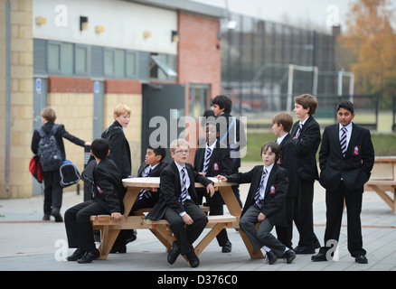A group of boys at Pates Grammar School in Cheltenham, Gloucestershire UK