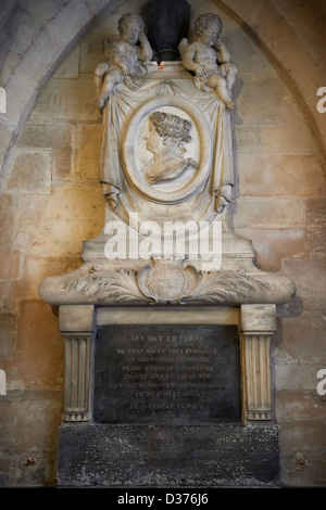 18th century Tomb of Marie-Terese of Austria (1638 - 1683 ) , Cathedral Basilica of Saint Denis , Paris France Stock Photo