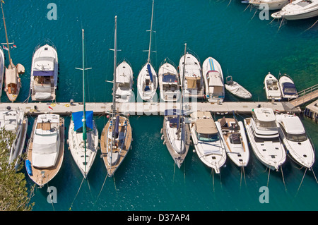 Luxury boats in the harbour of Fontvieille - Monaco Stock Photo