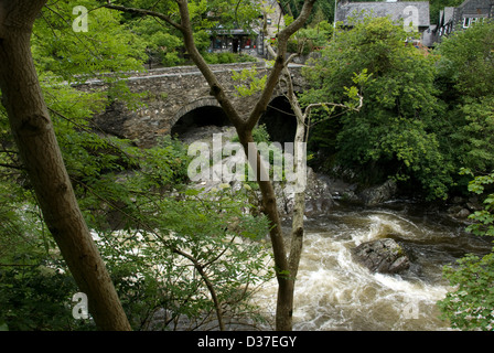 WALES; CONWY; PONT-Y-PAIR - THE BRIDGE OVER THE RIVER CONWY A BETWS-Y-COED Stock Photo