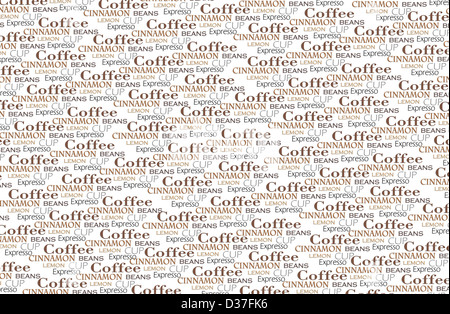 Coffee words background Stock Photo