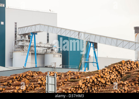 The new biofuel power plant at the Iggesund paper board manufacturer in Workington, Cumbria, UK Stock Photo