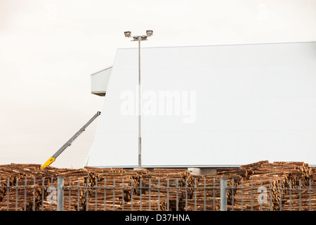 The new biofuel power plant at the Iggesund paper board manufacturer in Workington, Cumbria, UK Stock Photo