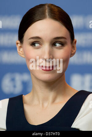 US actress Rooney Mara attends a press conference for 'Side Effects' during the 63rd annual Berlin International Film Festival, in Berlin, Germany, 12 February 2013. The movie is presented in competition at the Berlinale. Photo: Kay Nietfeld/dpa Stock Photo