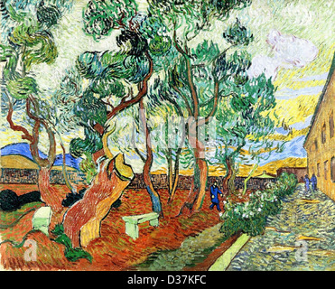 Vincent van Gogh, The Garden of St. Paul's Hospital at St. Remy. 1889. Post-Impressionism. Oil on canvas. Stock Photo