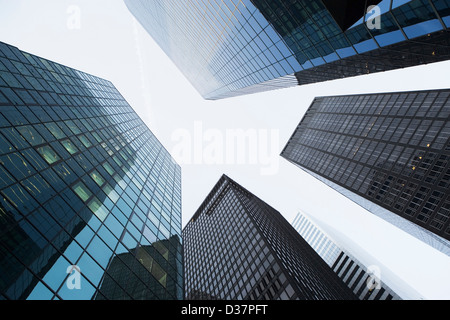 Low angle view of urban skyscrapers Stock Photo