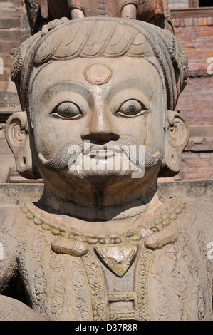 statue, stone guard, Nyatapola temple, Taumadhi Tole, Bhaktapur Nepal, Stock Photo