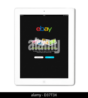 The ebay app on a 4th generation Apple iPad tablet computer Stock Photo