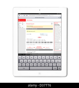 Santander online banking on a 4th generation Apple iPad tablet computer Stock Photo
