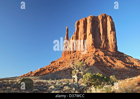 West Mitten, Monument Valley, Arizona Utah border USA Stock Photo