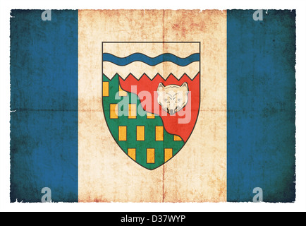 Flag of the Canadian province Northwest-Territories created in grunge style Stock Photo