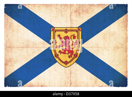 Flag of Nova Scotia (Canadian province) created in grunge style Stock Photo