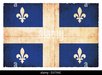 Flag of Quebec (Canadian province) created in grunge style Stock Photo