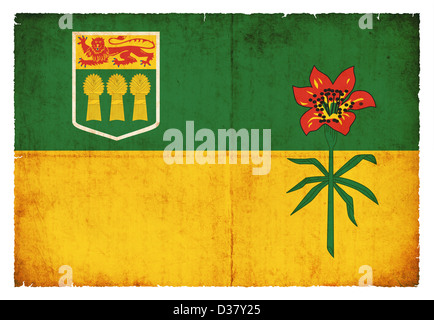 Flag of Saskatchewan (Canadian province) created in grunge style Stock Photo