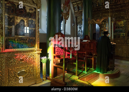 Evening service in the Church of the Holy Trinity, Heybeliada, Turkey Stock Photo