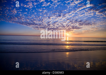 World-famous Cable Beach is especially notable for its glorious sunsets, Broome, Western Australia. Stock Photo