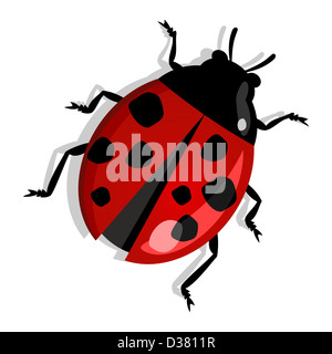 Red beetle isolated over white. Vector file layered for easy manipulation and custom coloring. Stock Photo