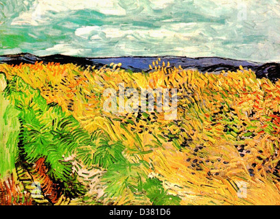 Vincent van Gogh, Wheat Field with Cornflowers. 1890. Post-Impressionism. Oil on canvas. Fondation Beyeler, Riehen/Basel Stock Photo