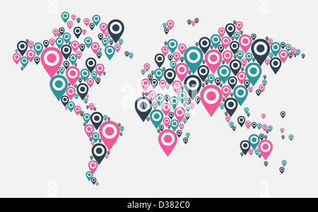 Global Positioning System and globe isolated white background. 3D illustration Stock Photo - Alamy
