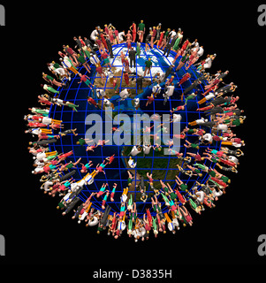 Earth crowded with people Stock Photo