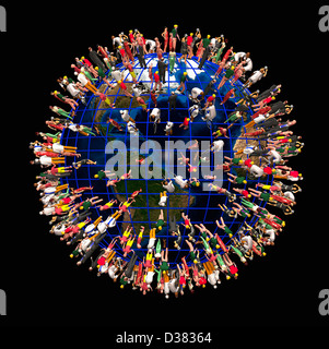 Earth crowded with people Stock Photo