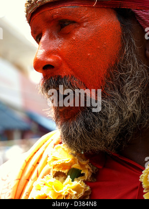 Hindu Indian holy man sadhu at Kumbh Mela in Haridwar, India Stock Photo