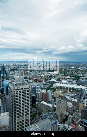 The view of downtown Sydney as seen from the Sydney Towers observation deck, New South Wales, Australia Stock Photo