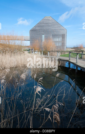 The visitor centre at Welney Wildfowl wetlands Trust Centre Norfolk UK Stock Photo